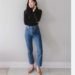 Everlane The Cheeky Jean - Women's Straight Leg Jeans in Blue - 23 Crop
